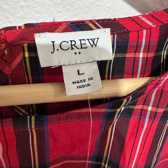 J. Crew Tartan ruffle-trim woven top - Picture 3 of 6